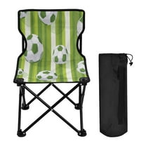 Folding Chair Camping Chair For Camping Picnicking Outdoor Beach and Travel Green Footballs Pattern