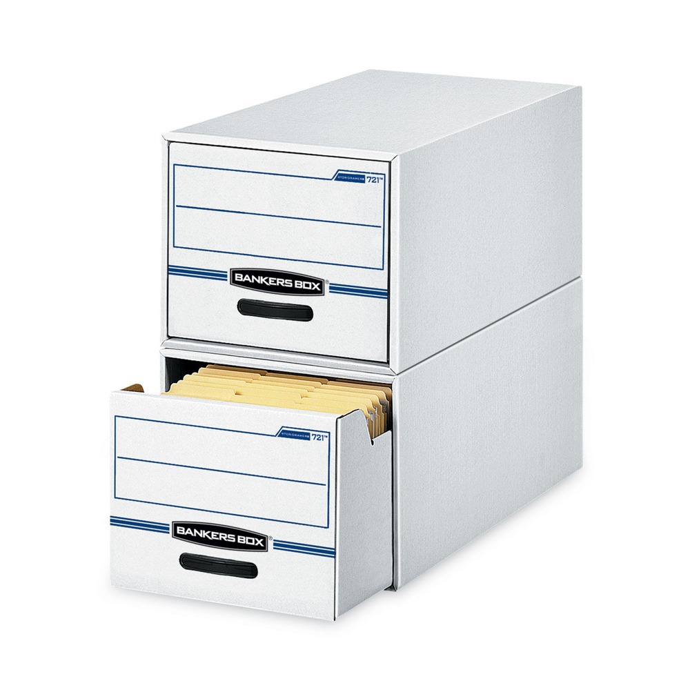 Bankers Box® Stor/Drawer® File, Letter Size, 11 1/2" x 14" x 25 1/2", White/Blue, Pack Of 6 - image 4 of 5