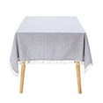 thumbnail image 6 of Fennco Styles Woven Gingham Tassel Cotton Tablecloth 88" W x 56" L - Grey Checkered Rectangle Table Cover for Everyday Use, Home, Dining Table Décor, Banquets, Farmhouse, Special Events, 6 of 6