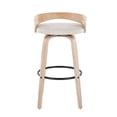 thumbnail image 4 of Carson Carrington  Stavanger 30" Fixed-Height Bar Stool with Bent Wood Legs & Round Footrest (Set of 2) Armless Oat Fabric/White Washed Wood/Black, 4 of 5