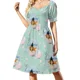 thumbnail image 1 of Vestido de manga corta con burbujas de Fin Gold, bonito vestido, ropa de mujer, vestido de invitada de boda, vestidos de moda para mujer, 1 of 7