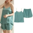 thumbnail image 5 of XuJwPNcy Cami Pajama Sets for Women Sleeveless V Neck Tank Top Soft Elastic Waist Shorts Camisole Lounge Set 2 Piece Nightwear, 5 of 5