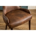thumbnail image 4 of Plush Button Faux Leather Bucket Back Chair With Nail Heads, 4 of 5