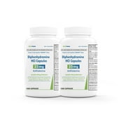 Diphenhydramine 25 mg HCI- 1000 Capsules- 2 Pack
