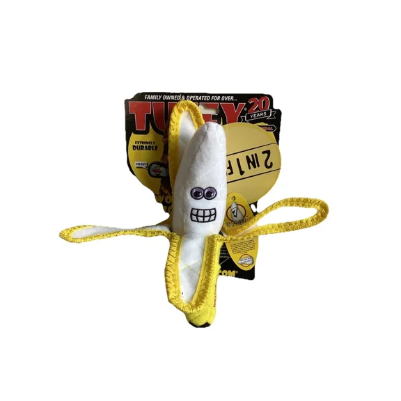 Tuffy Ultra Durable Dog Toy Banana Squeaky 2 In 1 Fun