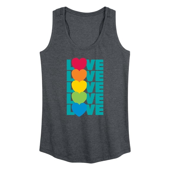 Instant Message - Love Hearts Stacked - Women's Racerback Graphic Tank
