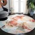 thumbnail image 2 of SAFAVIEH Phoenix Abagail Abstract Area Rug, Ivory/Terracotta, 6'7" x 6'7" Round, 2 of 7
