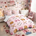 thumbnail image 2 of Meiyoeat Sport Glove Baseball King Bedding 7pcs for Girls, Pink Bow King Bed in a Bag, 2 of 6