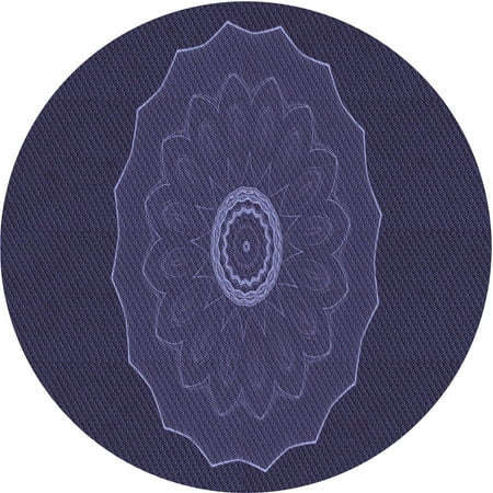 

Ahgly Company Indoor Round Patterned Deep Periwinkle Purple Area Rugs 3 Round