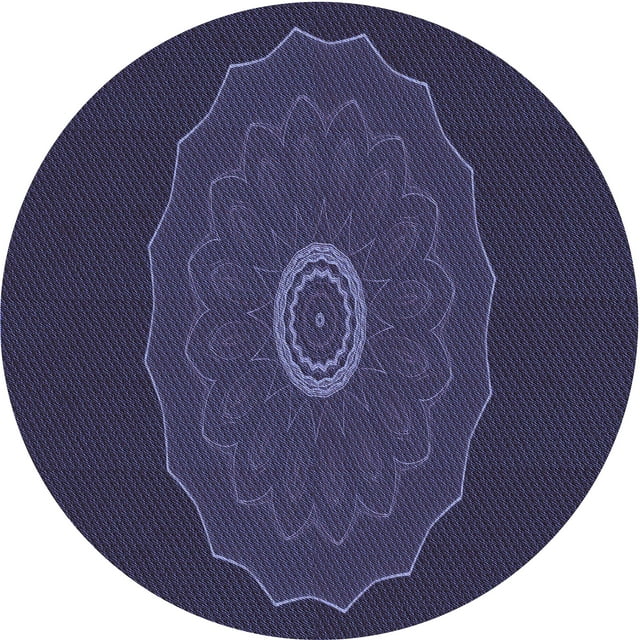 Ahgly Company Tapis Rond Lavable en Machine Intérieur Transitionnel Violet Pervenche Profond, 3 Pieds Rond