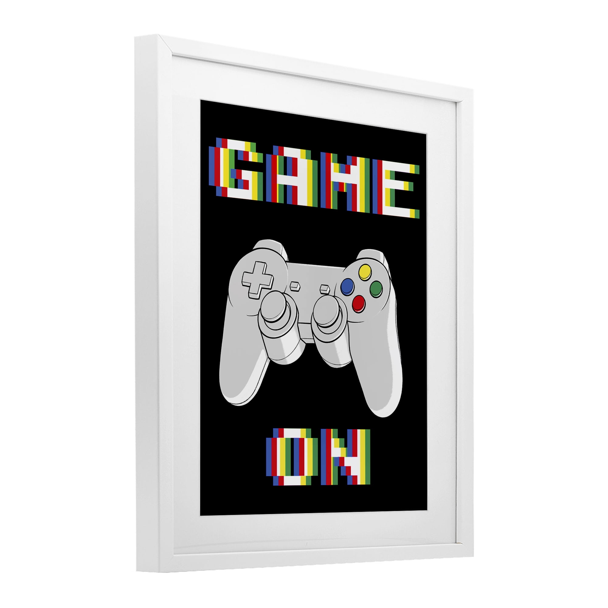 Stupell Industries Colorful Digital Game On White Framed Print Under Glass, design by Marcus Prime