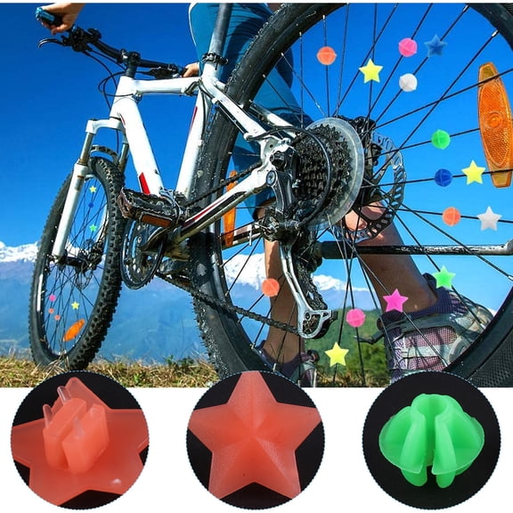 NICEXMAS Spoke Decorations Plastic Clips with Beads for Bike Wheel Accessories, 72 Pieces Set