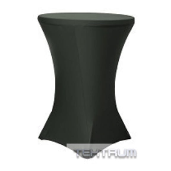 Tektrum 36-inch 36" Cocktail Fitted Spandex Stretch Tablecloth - Premium Fabric - Black Color