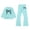 Sky Blue-100, variant on Girls' Bow Print Slightly Flared Pants Set Round Neck Long Sleeve Top Pants Two Piece Black 3 Y-4 Y