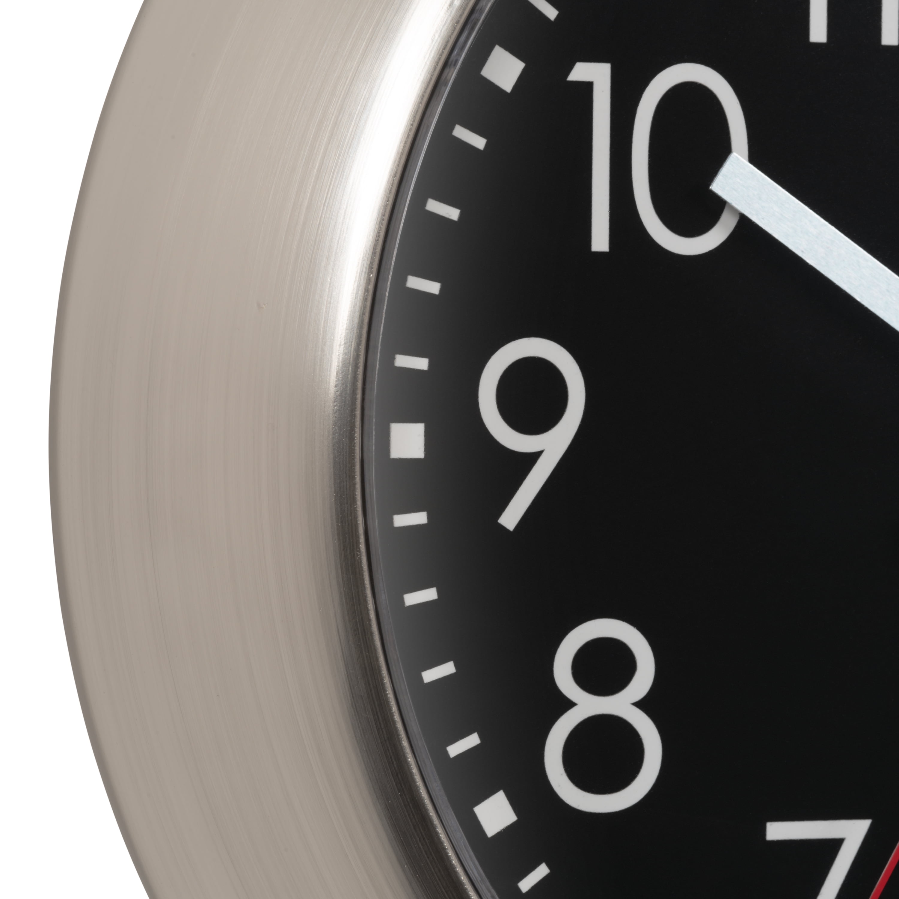 Equity 11 Inch Brushed Titanium Owen Metal Silent Quartz Wall Clock, 20802