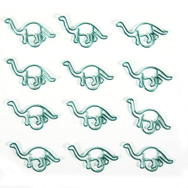 Colorful Paper Clips, Dinosaur Shaped 12PCS Mini Binder Clips, For Office School