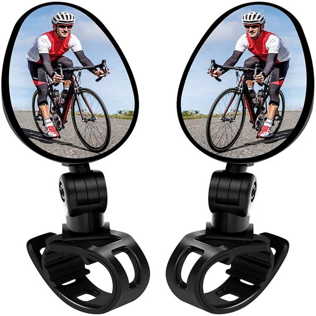 DEBGFS 2 Pack Bicycle Mirrors Universal Mini 360 Rotaty Rear View Camera Handlebar Glass Mirrors for Bike Bicycle Ebike Scooter Left and Right Handlebar Side Mirror Bicycle Rearview Mirr,none,none