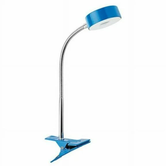Globe Electric 8.46" 250 Lumens LED Integrated Goose Neck Clip Lamp, Blue