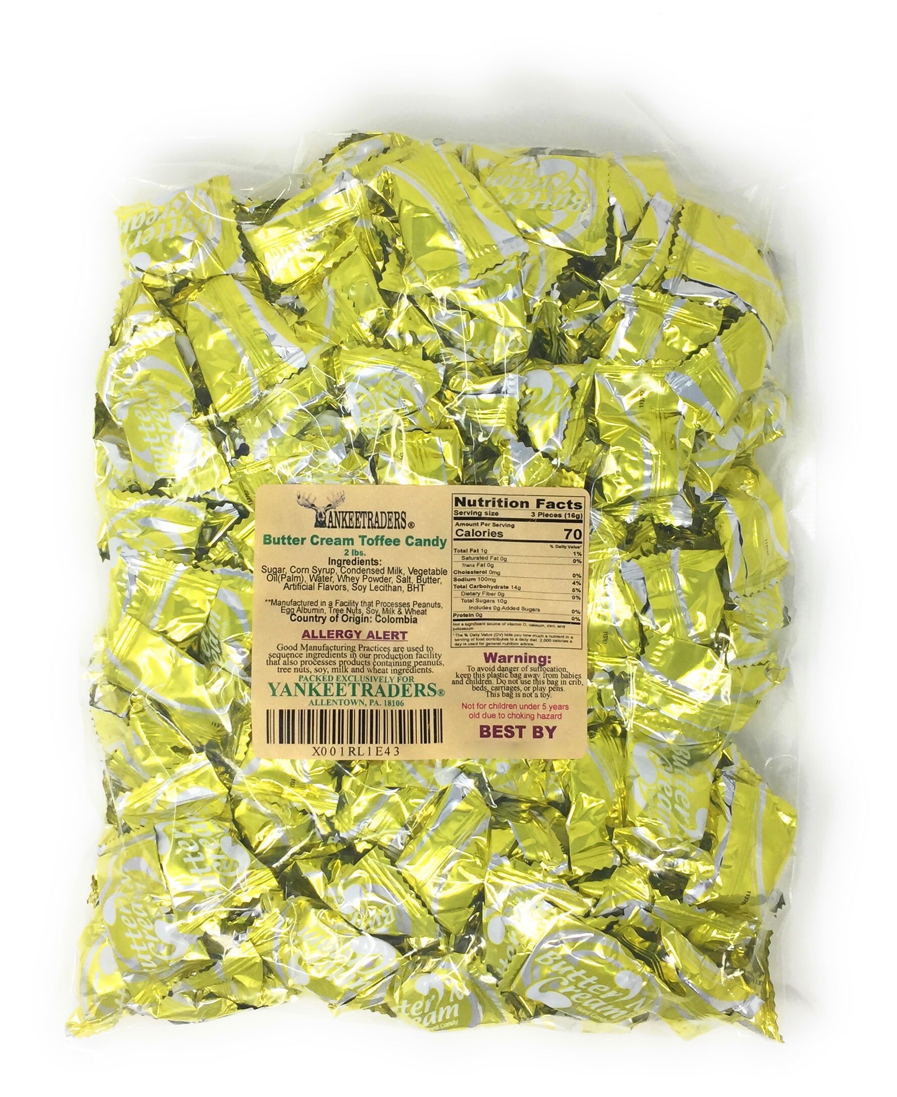YANKEETRADERS Butter Cream Toffee Hard Candy 2 lbs.