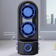 thumbnail image 4 of White White Dual Head Desktop Bladeless Fan Student Dormitory Infinitely Adjustable Automatic Oscillating Tower Fan Usb Charging Design #Kb404, 4 of 6