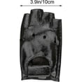 thumbnail image 2 of Men Fingerless Pu Leather Gloves Driving Gloves Steampunk Gothic Half Finger, 2 of 3