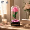thumbnail image 4 of Simarrant Rose Flower Building Set with Music Box and Display Dome, 126PCS Botanical Collection Building Blocks Kit, Pink Rose Model Decoration, ABS Material Building Toy for Ages 6+, 4 of 12
