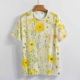 thumbnail image 3 of Floral Colorful Flower Women's Short Sleeve Tops Casual Blouses T Shirt, 3 of 6
