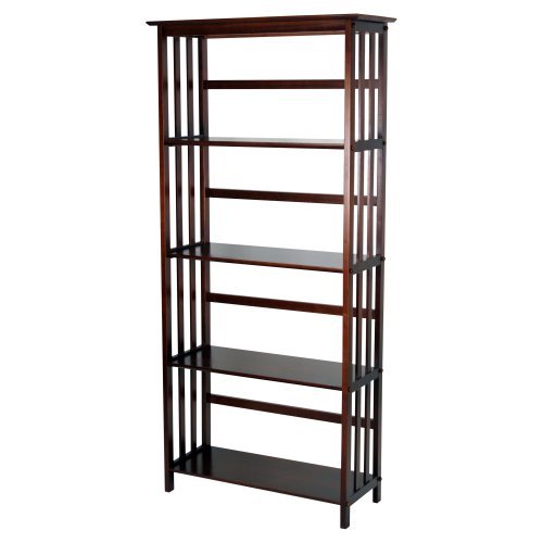 Mission Style 5-Tier Wood Bookcase