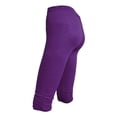 thumbnail image 2 of HAJWOH Capri Leggings for Women Tummy Control Knee Length Cropped Pants Casual Cutout Yoga Short Lounge Pajams, 2 of 6