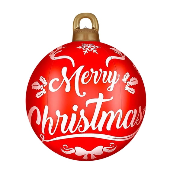 Fridja Christmas Inflatables Ornament Ball, 23.6" Oversize Christmas Ornament Large PVC Outdoor Inflatable Christmas Ball Decorations for Yard Tree Lawn Pool Xmas Decor, Red