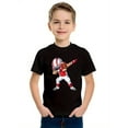 thumbnail image 1 of Boys' Casual Sports T-Shirt with Cartoon Rugby Player Print - 100% Cotton, Machine Washable, Durable Knit Fabric - Breathable Round Neck Short Sleeve Tee for Spring, Autumn & Summer - Street Styl, 1 of 6