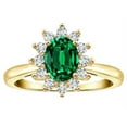 thumbnail image 2 of Star K � Classic Oval 7x5 Lady Diana Halo Simulated Emerald Ring, 2 of 9