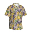 thumbnail image 2 of Fotbe Lavender Flowers Hawaiian Shirt for Men Unisex Summer Beach Casual Short Sleeve Cotton Linen Button Down Shirts-3X-Large, 2 of 9