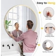thumbnail image 4 of 18-Inch Pequeño Aluminum Alloy Frame cm de Alturaigh- cm de Profundidadefinition Eco-Friendly cm de Profundidadorado Redondo Mirror para Bathroom (Over Sink) Entryway y Vanity, 4 of 5