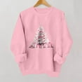 thumbnail image 5 of Guzom Womens Christmas Sweatshirt 100% Polyester - Pink Tree & Gift Graphic, Relaxed Fit, Pink, XS-XL for Holiday Occasions,Size XS, 5 of 5