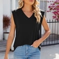 thumbnail image 4 of gakvbuo summer tank tops for women 2024 going out topsWomens Solid Color Sleeveless V-Neck Sleeveless Sling Top, 4 of 5