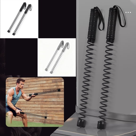 Cordless Battle Rope Strength Training Device - 19.69in Portable Fitness Equipment for Home & Gym, Durable Rope for Physical Fitness & Muscle Building, Easy-To-Store Workout Tool, 2pcs, Black