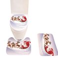 thumbnail image 1 of 3PCS Bath Rug Set Fashion Xmas Print Decorative Toilet Rug Toilet Lid Cover for Christmas, 1 of 7