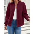 thumbnail image 4 of Suéter Tipo Cárdigan con Cremallera para Mujer, Sudadera con Capucha, Chaqueta de Larga, Conjuntos de Cuello Redondo, Abrigo Informal. Vino Tinto XL, 4 of 10