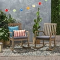 thumbnail image 4 of Noble House Montrose Outdoor Acacia Wood Rocking Chair in Gray (Set of 2), 4 of 9