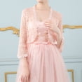 thumbnail image 2 of Women's Dress Lace Shoulder Yarn With Trumpet Sleeves Multicolor Everyday Cardigan, 2 of 6