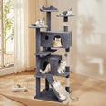 thumbnail image 4 of MoNiBloom 70" Tall Cat Tower Condo with Scratching Post for Indoor Cats, Smoky Gray, 4 of 11