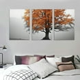thumbnail image 3 of ONETECH Tree Canvas Print Wall Art Dark Orange Autumn Park Nature Wilderness Photography Modern Art Rustic Fall Scenic Picture for Living Room, Bedroom, 12''x16''X3 Panels, 3 of 4