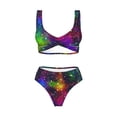 thumbnail image 4 of Daiia Bright Universe Women's Bikini Set Two Piece Swimsuit High Waisted Bikini Adjustable Straps Bikini Perfect for Beach, Pool, and Summer Vacation-XX-Large, 4 of 9
