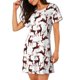 thumbnail image 2 of Fotbe Christmas Plaid Moose Bata de Dormir para Mujer con Estampado, Camisón de Algodón de Manga Corta, Ropa de Dormir Casual, 2 of 6