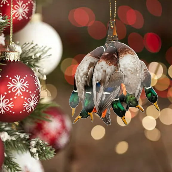 Exhoden 2025 New Duck Hunting Car Hanging Ornament, Duck Hunting Ornament,Waterfowl Hunting Decor Acrylic Christmas Ornaments Charm,Hanging Duck For Christmas Tree,Acrylic Decorations Pendants