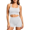 thumbnail image 6 of Miqool Workout Sets for Women 2 Piece Sports Bra Crop Top High Waist Booty Shorts Seamless Yoga Athletic Gym Outfits Lounge Activewear, 6 of 7