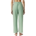 thumbnail image 3 of LANBAOSI Womens Pajamas Pants with Pockets Ribbed Knit Comfy Stretch Loose Lounge Casual Pants Green,Size S, 3 of 7