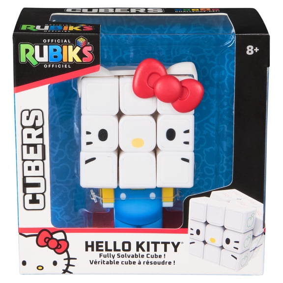 Rubik’s Cube Hello Kitty Cuber, Problem-Solving Challenging Brain Teaser Collectible Sanrio Hello Kitty Fidget Toy, For Adults & Kids Ages 8 and up