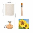 thumbnail image 3 of Lámpara de Noche Diy Estilo Impresionista con Girasoles. Base de Madera Sencilla. Pantalla Rectangular de Tela. Ideal para Dormitorio o Sala de Estar. 5 Ml., 3 of 6